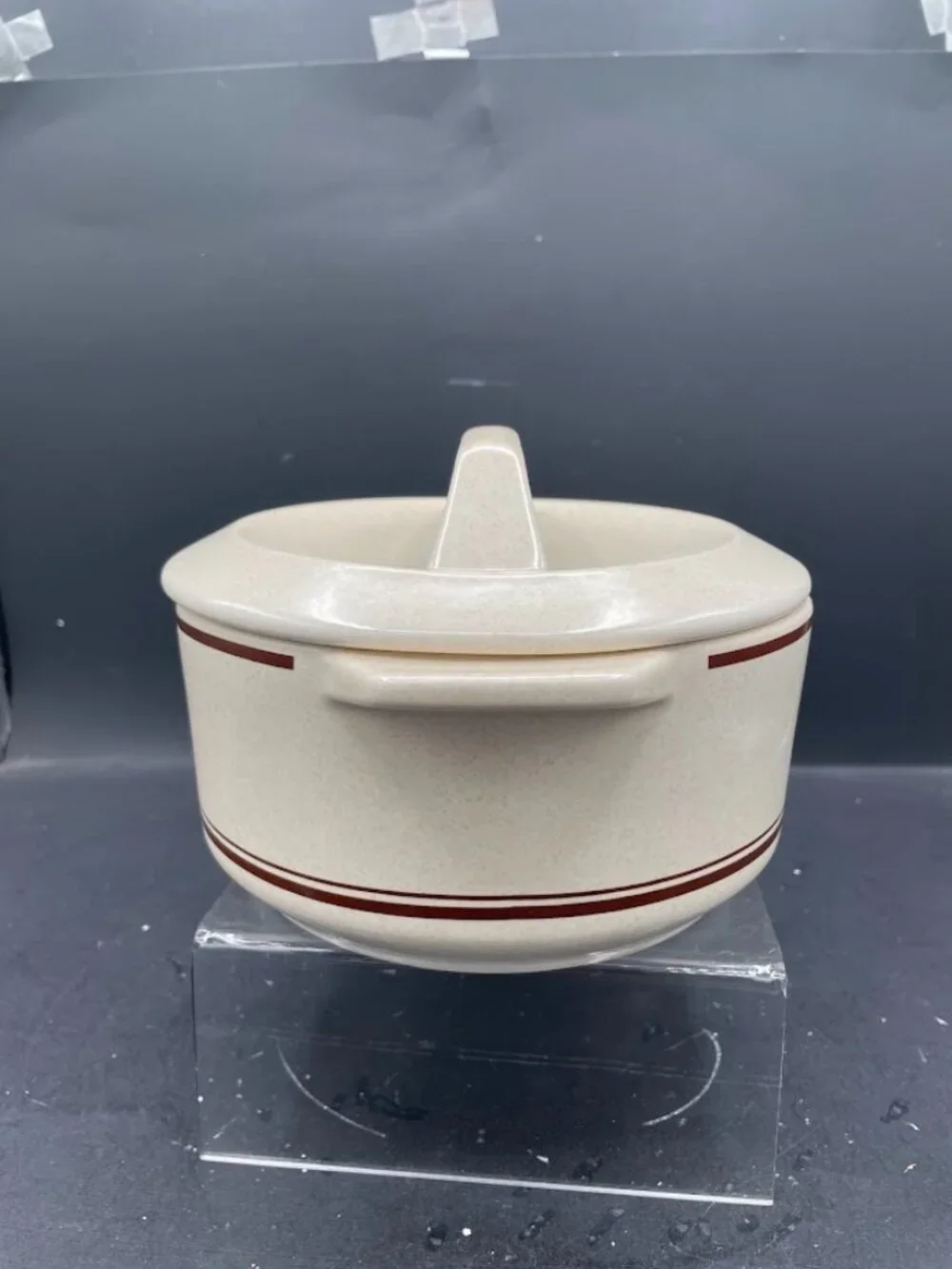 Temper-Ware by Lenox Stoneware Small Casserole w/Lid Cottonwood Mid Century